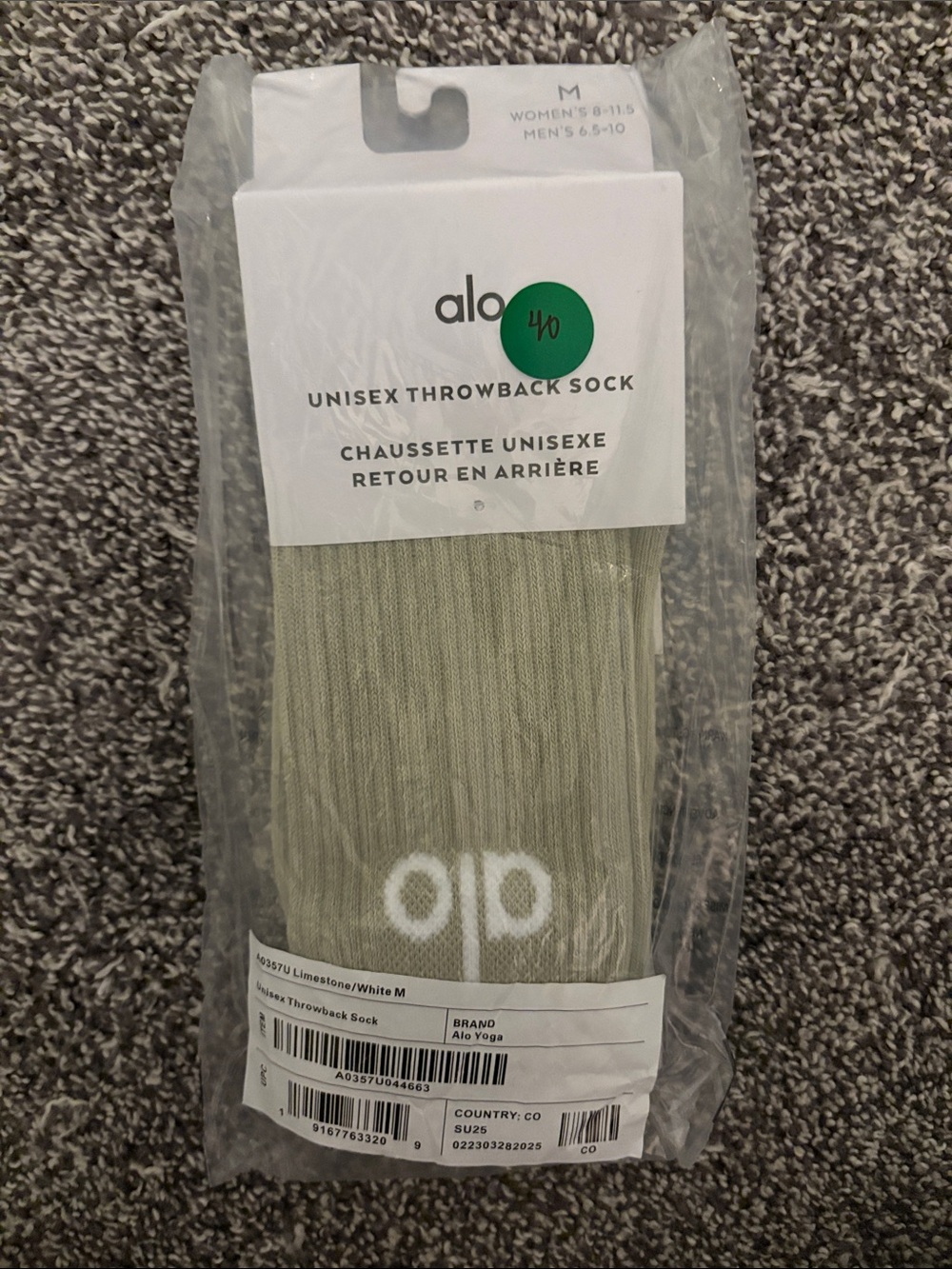 ALO Yoga Unisex Throwback Sock